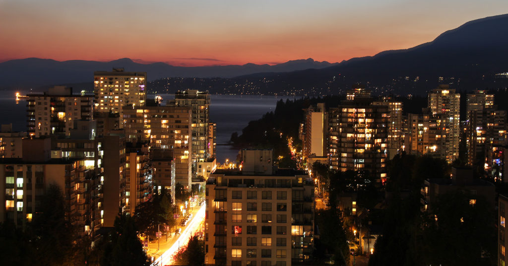 Sicht über Vancouver von einem Hochhaus