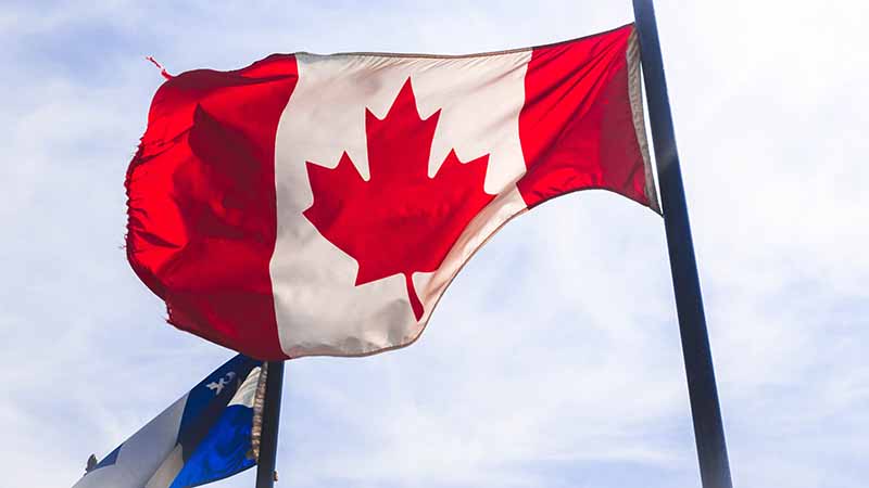 Nationalflagge und Sympbol von Kanada