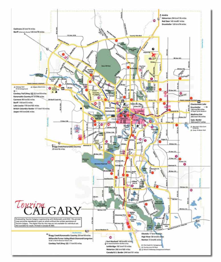 Stadtkarte Calgary Kanada - Map