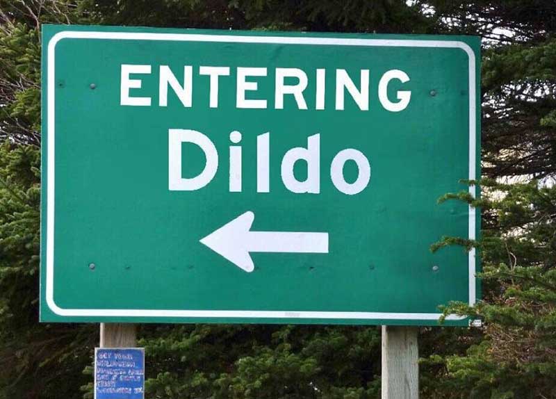 Ortsschild Kanada Stadt Dildo